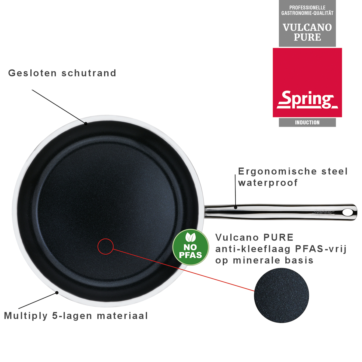 Vulcano PURE koekenpan 24cm (PFAS-vrij) - Afbeelding 3